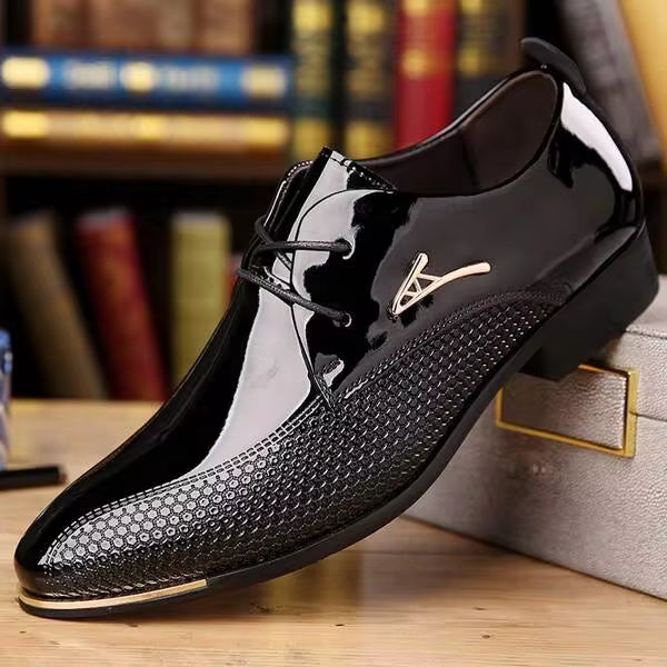 Men's Business Casual Shoes, Fashionable Glossy Formal Shoes, Suitable For Office Banquets, Weddings, And Important Occasions